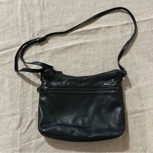 Margot black leather crossbody bag